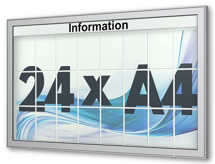 24 x DIN A4 Schaukasten Planus - Wandmontage 24 x DIN A4 Schaukasten Planus - Wandmontage